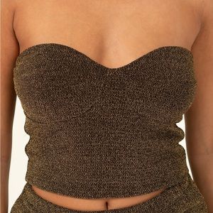 LATE NIGHTS STRAPLESS CROP TOP